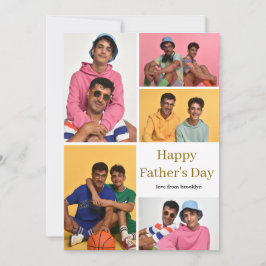 Tarjeta Festiva Sencillo collage fotográfico familiar del Día del 