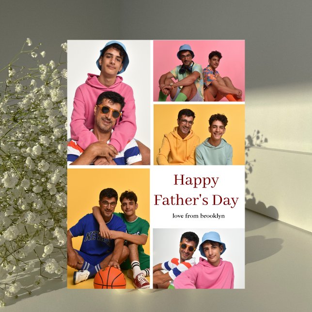 Tarjeta Festiva Sencillo collage moderno de fotos familiares para  (Subido por el creador)