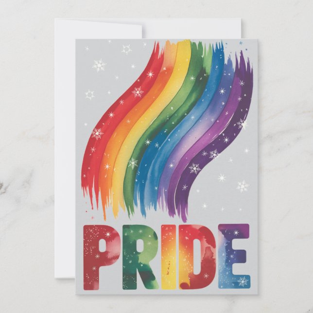 Tarjeta Festiva Sencillo, con clase y elegante arte gay navideño (Anverso)