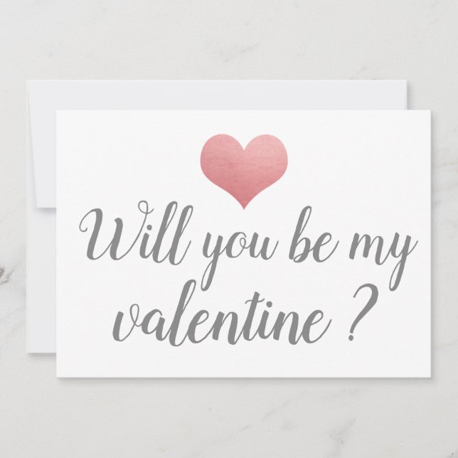 Tarjeta Festiva Sencillo Corazón Cutáneo Sé Mi Guión Romántico De  (Anverso)