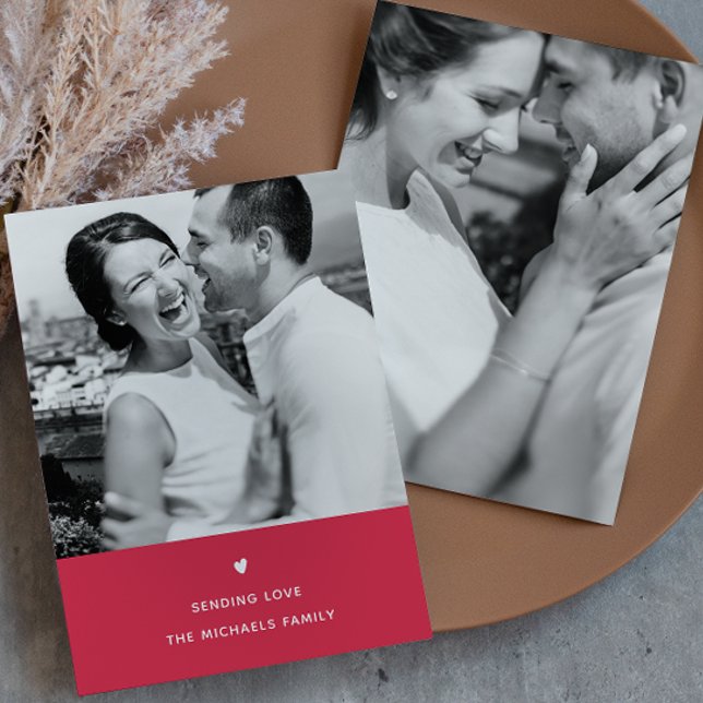 Tarjeta Festiva Sencillo Corazón Rojo Saludo de San Valentín (Subido por el creador)