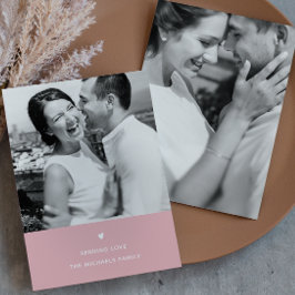 Tarjeta Festiva Sencillo corazón Rubor Valentine Greeting