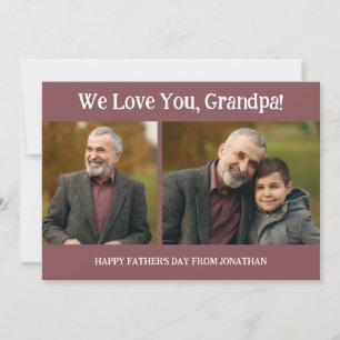 Tarjeta Festiva Sencillo Día de los Padres Modernos Abuelo 2 famil
