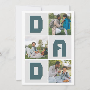 Tarjeta Festiva Sencillo Día de los Padres Modernos Papá 3 familia