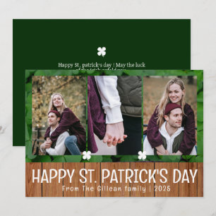 Tarjeta Festiva Sencillo día de San Patrick Familia Shamrock 3 fot