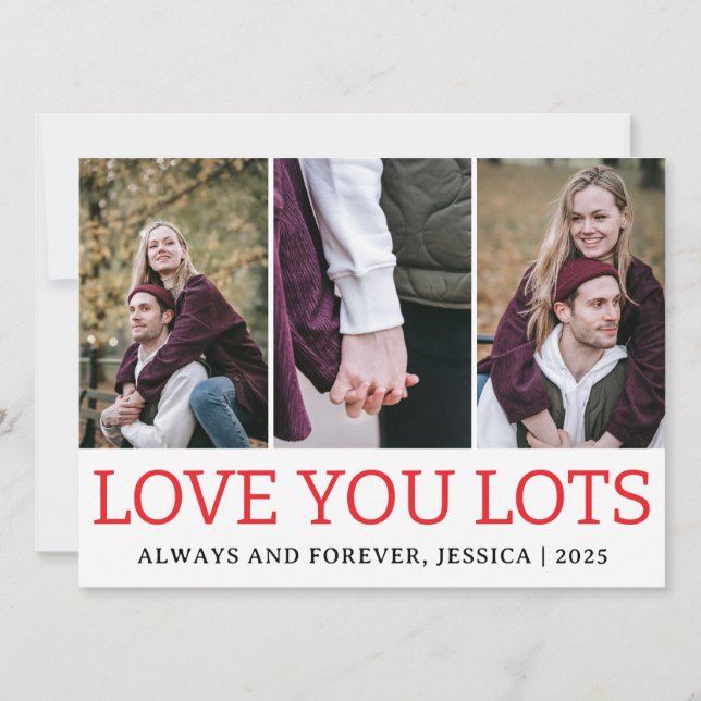 Tarjeta Festiva Sencillo Día de San Valentín de la pareja de amor  (Anverso)