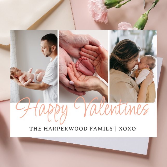 Tarjeta Festiva Sencillo Día de San Valentín Romántico de la Famil (Subido por el creador)