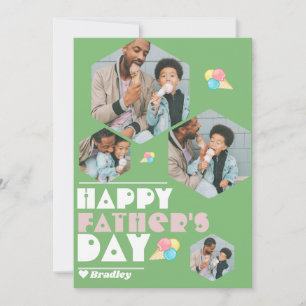 Tarjeta Festiva Sencillo elegante Collage de Fotos Dulce Día del P