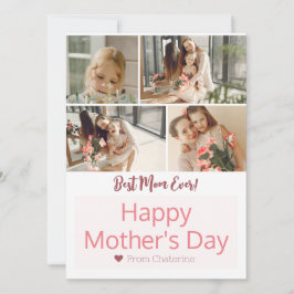 Tarjeta Festiva Sencillo Elegante Día de las Madres Moderno Tres F