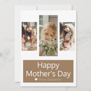 Tarjeta Festiva Sencillo Elegante Día de las Madres Moderno Tres F