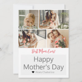 Tarjeta Festiva Sencillo Elegante Moderno Día de las Madres Tres F