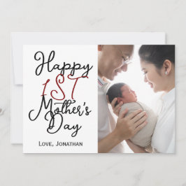 Tarjeta Festiva Sencillo Elegante primer Día de la Madre Una Foto