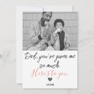 Tarjeta Festiva Sencillo Feliz día del padre, Gran foto de cita  