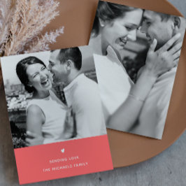 Tarjeta Festiva Sencillo Naranja de corazón Valentine Greeting