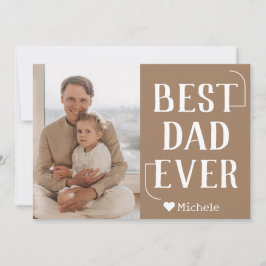 Tarjeta Festiva Sencillo Nombre de Foto del Día del Padre para Fam