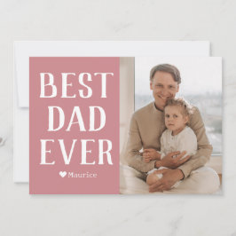 Tarjeta Festiva Sencillo Nombre de Foto del Día del Padre para Fam