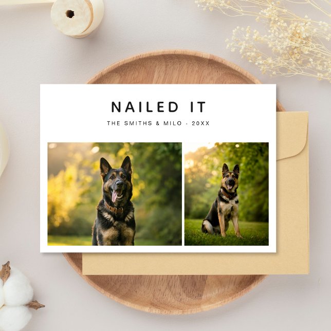 Tarjeta Festiva Sencillo Perro Gracioso 2 Foto Con Navidades De La (Subido por el creador)