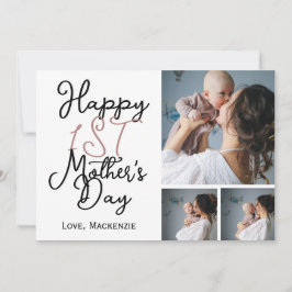 Tarjeta Festiva Sencillo primer Día de la Madre Collage de tres fo