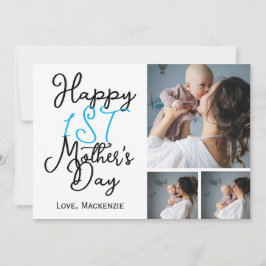 Tarjeta Festiva Sencillo primer Día de la Madre Tres Colage de Fot