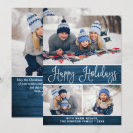 Tarjeta Festiva Sencillo Rústico 4 Navidades FOTOGRÁFICOS Saludand