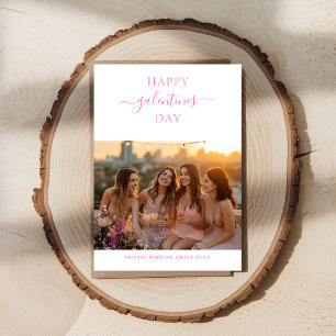 Tarjeta Festiva Sencillo Xoxo Girona Rosa Feliz Día de las Galenti
