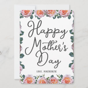 Tarjeta Festiva Sencillo y Chic   Regalo de Días de la Madre Flora