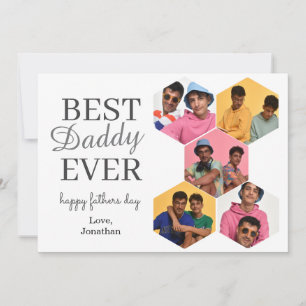 Tarjeta Festiva Sencillo y elegante collage de fotos hexagonal par