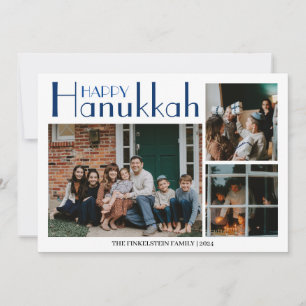 Tarjeta Festiva Sencillo y elegante Foto de la familia Hanukkah