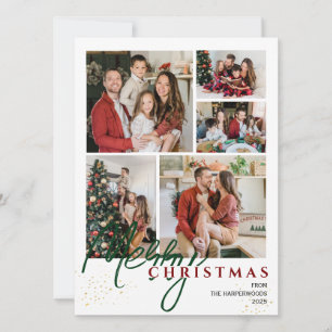 Tarjeta Festiva Sencillo y elegante guión moderno 5 Navidades de f