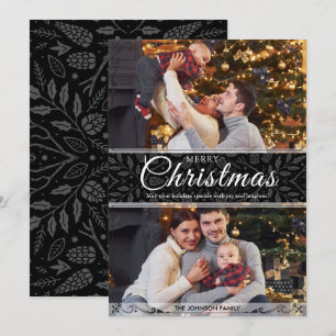 Tarjeta Festiva Sencillo y elegante marco negro 2 Navidades de fot