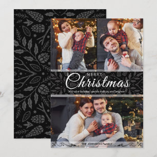 Tarjeta Festiva Sencillo y elegante marco negro 3 Navidades de fot