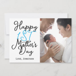 Tarjeta Festiva Sencillo y elegante primer Día de la Madre una fot
