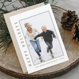 Tarjeta Festiva Sencillo y moderno Festejos Felices Fotos Gris