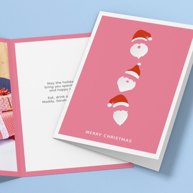 Tarjeta Festiva Sencillo y moderno foto de Navidades rosados en Sa (Subido por el creador)