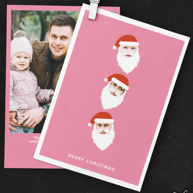 Tarjeta Festiva Sencillo y moderno foto de Navidades rosados en Sa (Subido por el creador)