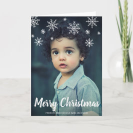 Tarjeta Festiva Sencillos copos de nieve cúrcuma Foto de Navidades