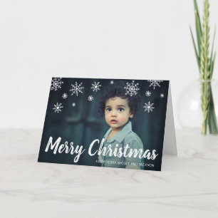 Tarjeta Festiva Sencillos copos de nieve cúrcuma Foto de Navidades