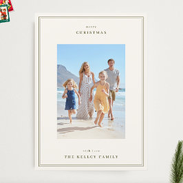 Tarjeta Festiva Sencillos cuadros de Moss Green en Navidades de fo