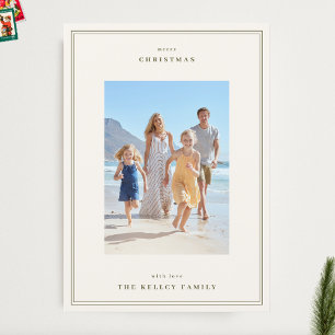 Tarjeta Festiva Sencillos cuadros de Moss Green en Navidades de fo