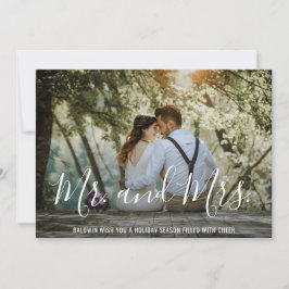 Tarjeta Festiva Sencillos Navidades de fotografía recién casados