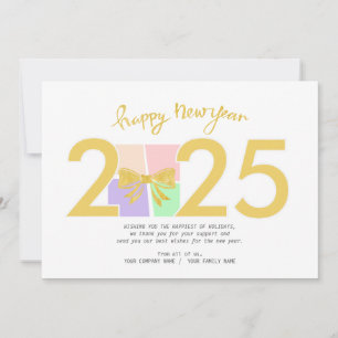 Tarjeta Festiva Sencillos Navidades elegantes Caja de regalo de Añ