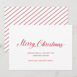 Tarjeta Festiva Sencillos Navidades modernos de escritura roja
