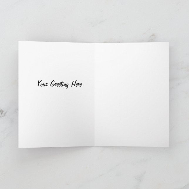 Tarjeta Festiva Sencillos Navidades rojos y verdes saludando con f (Interior)