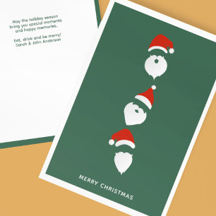 Tarjeta Festiva Sencillos Navidades verdes de Santa Gráfica Modern