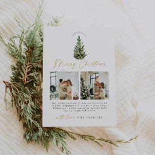 Tarjeta Festiva Sencillos y elegantes Navidades de fotos de árbole