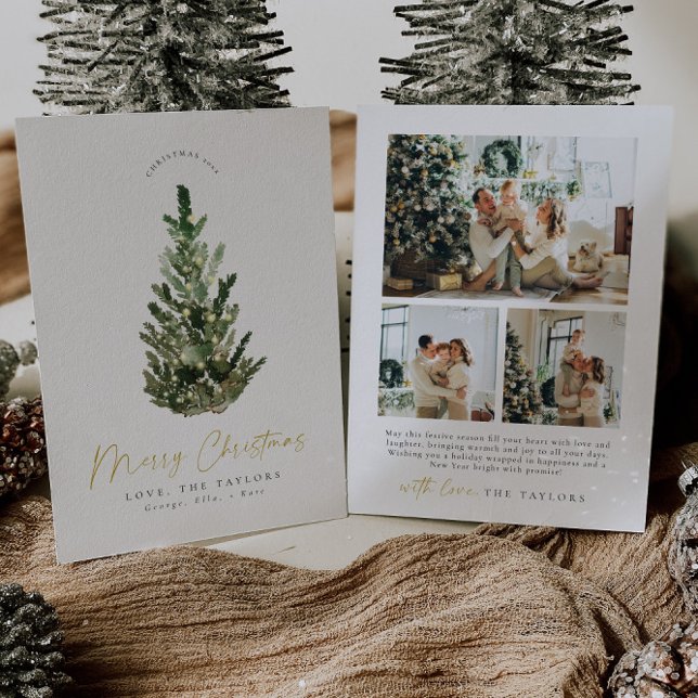 Tarjeta Festiva Sencillos y elegantes Navidades de fotos de árbole (Subido por el creador)