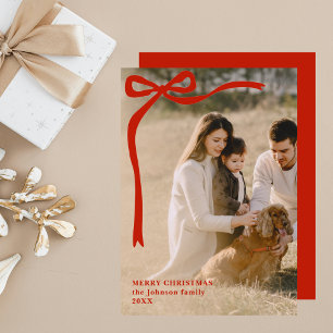 Tarjeta Festiva Sencillos y elegantes Navidades fotográficos de la