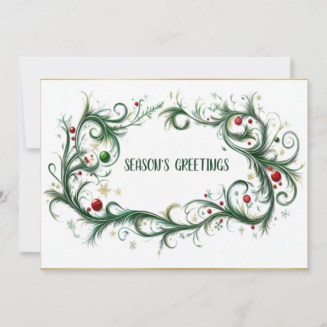 Tarjeta Festiva Sencillos y elegantes saludos de temporada de Navi (Anverso)