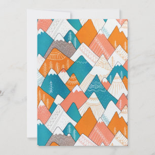 Tarjeta Festiva Senderismo Camping World Travel Mountain Peaks