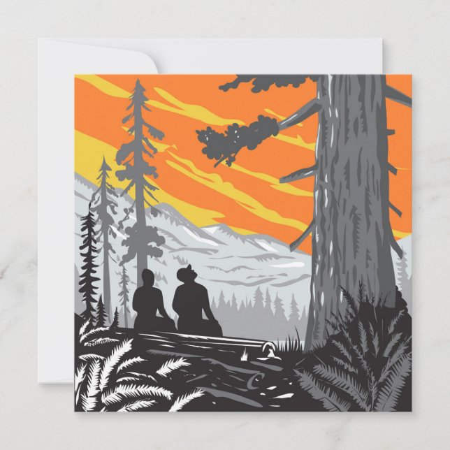 Tarjeta Festiva Senderismo en el parque estatal Jedediah Smith Red (Anverso)